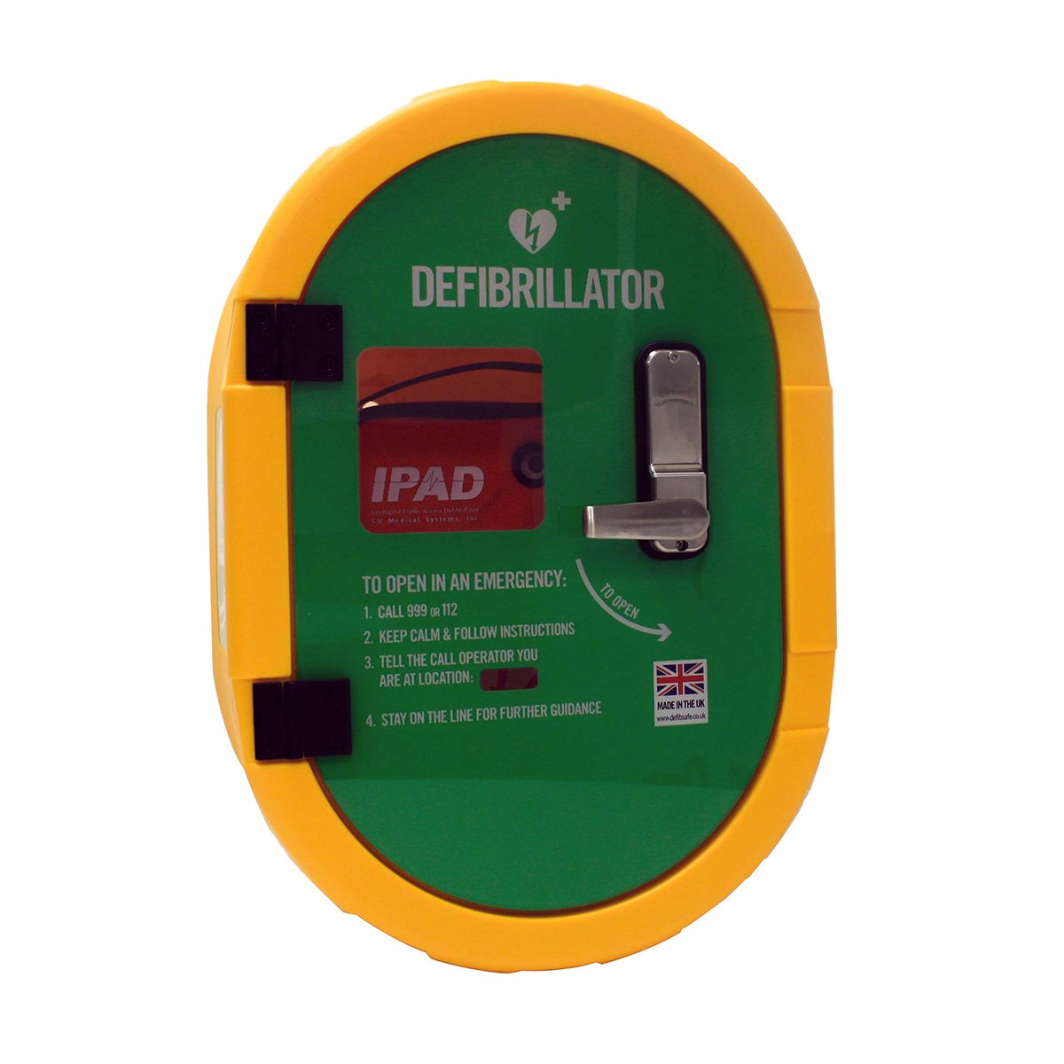 Defibsafe 2 Unlocked Cabinet and NFK200 Semi-Automatic AED Bundle