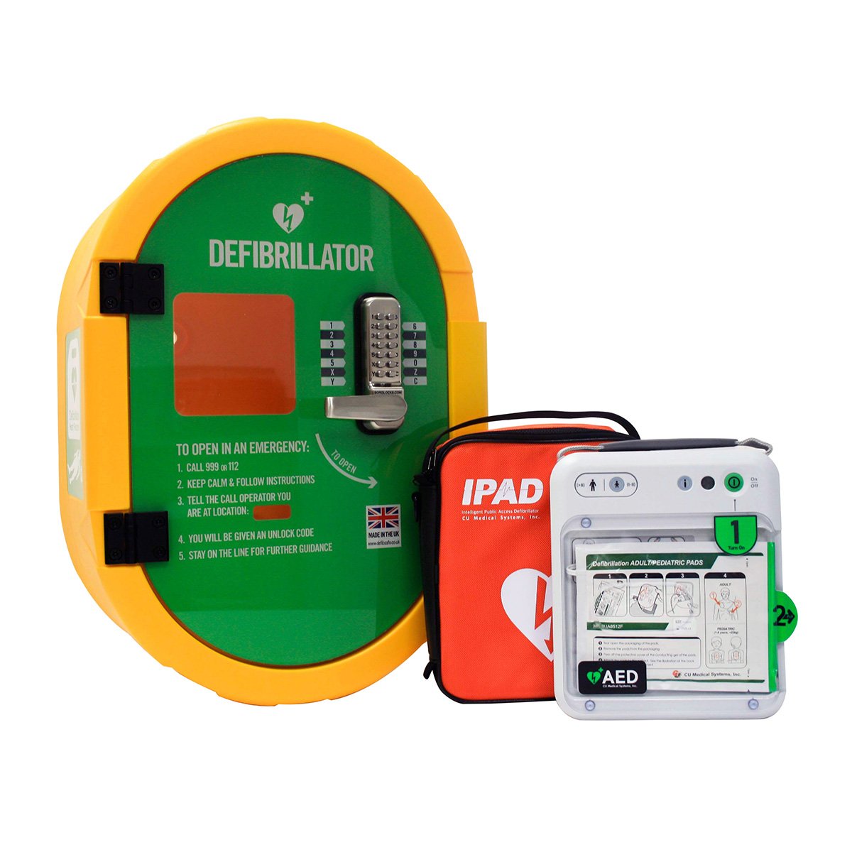 Defibsafe 2 Locked Cabinet and NFK200 Semi-Automatic AED Bundle