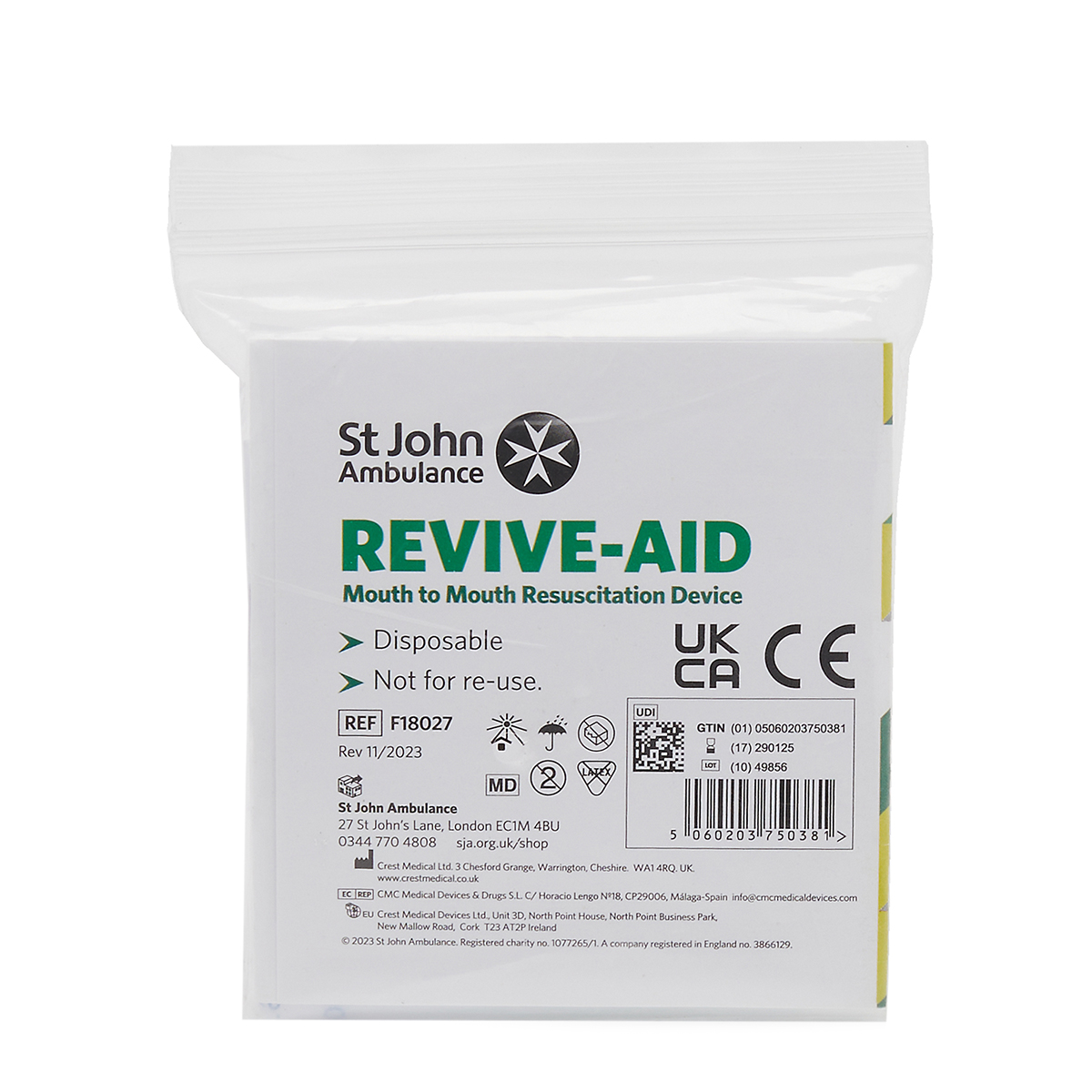 St John Ambulance Revive-Aid Resuscitation Device