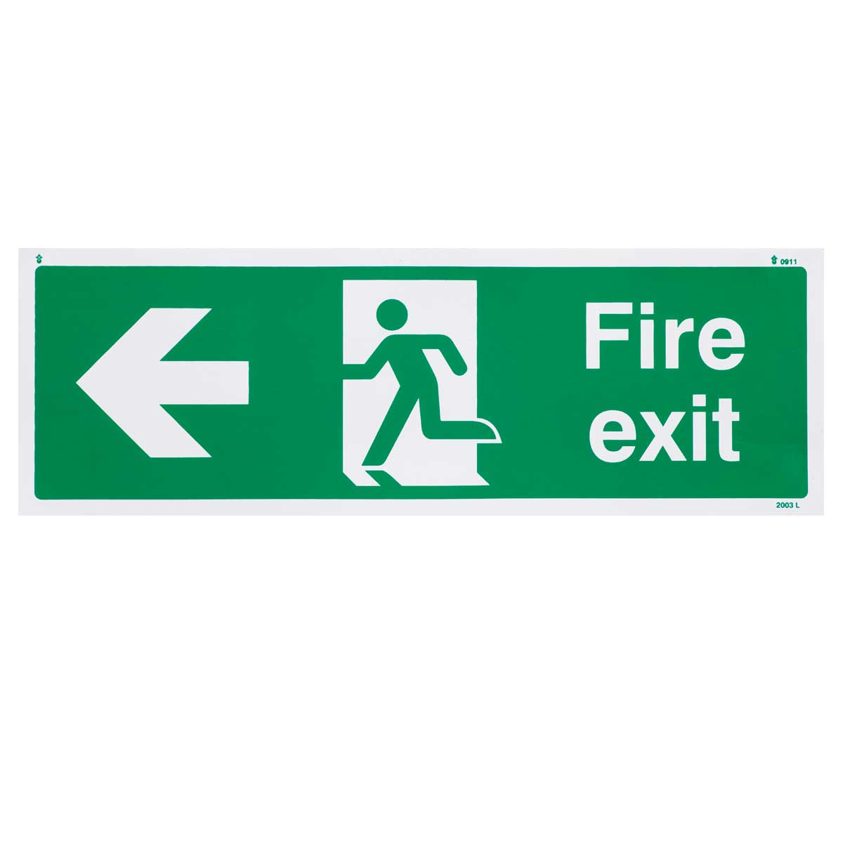 Fire Exit Left British Standard Vinyl Sign | St John Ambulance