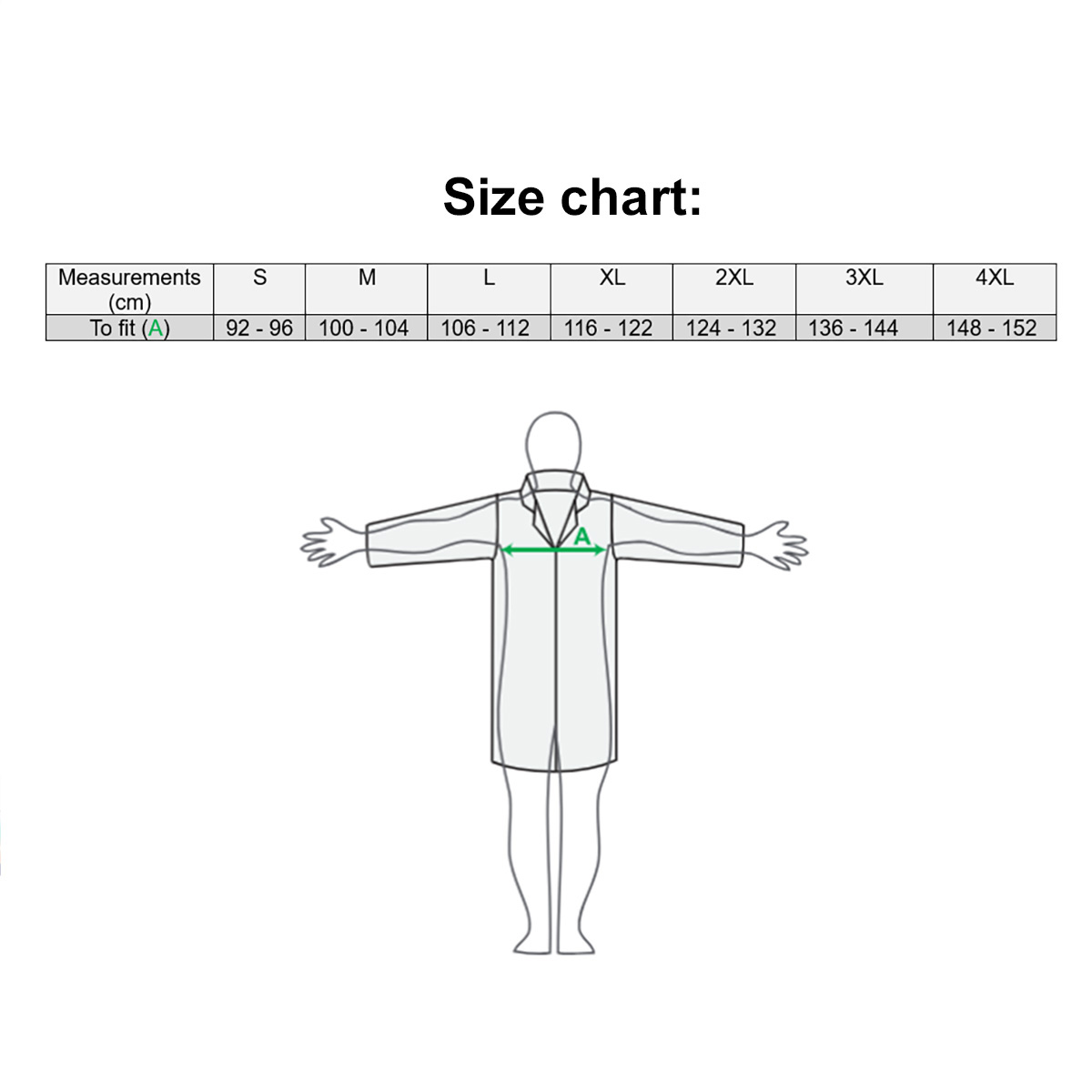 Orange Supertouch Hi-Visibility Waistcoat size chart